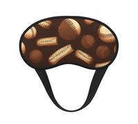Retro Baseball Brown Print Sleep Mask for Side Sleepers Cute Blackout Eye Mask Shades Cover for Home or Travel