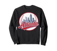 Retro Baseball Player Lover Atlanta Distressed Game Day Sweatshirt