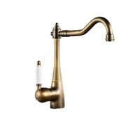 Retro Basin Mixer Tap Vintage Antique Bronze Kitchen Faucet - 360° Swivel Hot & Cold Mixer Tap(Style J)