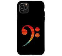 Retro Bass Clef Vintage Distressed Sunset Music Lover Design Case for iPhone 11 Pro Max