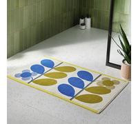 Retro Bath Mat 50x90cm by Orla Kiely in Stem Bloom Duo, Blue Fawn