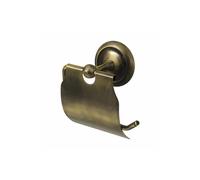Bisk 00403 Deco Toilet Roll Holder with Cover in Antique Brass, 11.5 x 8.5 x 13.5 cm