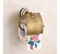 Retro Bathroom Combination Set - Movable Towel Rack All Copper Toilet Brush Holder & Mouthpiece Holder Stylish & Functional Toilet Storage Solution