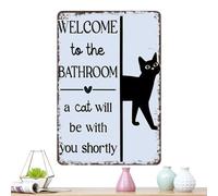 Retro Bathroom Decorations - Antique Wall Posters, 20x30cm Bathroom Wall Decor for Dorms, Metal Funny Bathrooms Walls Art with Rustic Finish, Toilet Poster, Toilets Decoration for Home