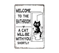 Retro Bathroom Decorations - Antique Wall Posters | 20x30cm Bathroom Wall Decor for Dorms, Metal Funny Bathrooms Walls Art with Rustic Finish, Toilet Poster, Toilets Decoration for Home