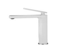 Retro Bathroom Sink FaucetSingle Handle Hot & Cold Tap for Under Counter Basin G1/2 Bright White Finish Stylish Vintage Design for Modern Bathrooms