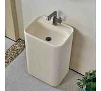 Retro Bathroom Vanity Kit with Roman Column Vessel Sink, Rock Sink Set for Laundry Room, Pillar Washbasin for Outdoor Patio and Gutter Container Use