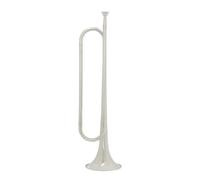 Retro Bb Flat Bugle Trumpet With Mouthpiece Brass Musical Instrument Horn For School Band Cavalry Military (Color : Silver)