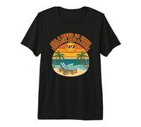 Retro Beach Book Reading Summer All I Need is THE Beach and Premium T-Shirt