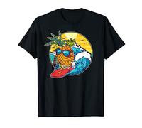 Retro Beach Surfing Cool Pineapple Surfer Gift Funny Surf T-Shirt