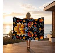 Retro Beach Towels Oversized 60x40 Inch, Flower Beach Towel 150x100, Quick Dry Sand Resistant Lightweight for als Camping Vacation Travel Essentials for Sauna Pool Gym Yoga Bath Towels JXLT-3204