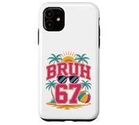 Retro Beach Vacation Hot Pink 67 Bruh Cute Girls Six Seven Case for iPhone 11