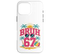 Retro Beach Vacation Hot Pink 67 Bruh Cute Girls Six Seven Case for iPhone 16 Pro Max