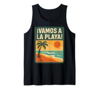 Retro Beach Vacation Vibes Vamos a la Playa Tropical Scene Tank Top