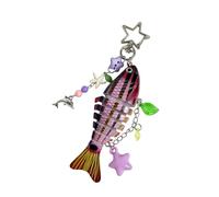 Retro Beaded Phone Strap Chain with Fish Star Charm Resin Multipurpose Bag Decoration for Purse Resin Fishing Bait Pendant, フリーサイズ