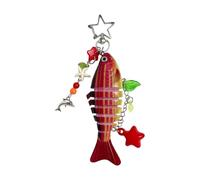 Retro Beaded Phone Strap Chain with Fish Star Charm Resin Multipurpose Bag Decoration for Purse Resin Fishing Bait Pendant, フリーサイズ