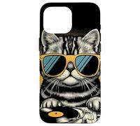Retro Beats Feline DJ Cat Retro Synthwave Kitty Mix Case for iPhone 16 Pro Max