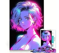 Retro Beautiful Anime Girl Jigsaw Puzzles 1000 Pieces for Adults Boost Memory Peaceful Fun Premium Cut Memorable Gift (50x75cm)