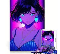 Retro Beautiful Anime Girl Jigsaw Puzzles 1000 Pieces for Adults Strengthen Memory Group Joy Clean Edge Stylish Gift (38x52cm)