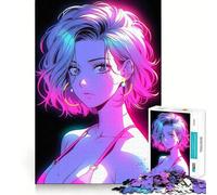 Retro Beautiful Anime Girl Jigsaw Puzzles for Adults1000 Pieces Mind Skill Toy Quiet Hobby Design Assembly (38x26cm)