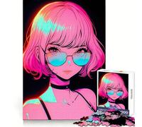 Retro Beautiful Anime Girl Jigsaw Puzzles for Teenagers 1000 Piece Boost Memory Serene Time Premium Cut Birthday Gift (50x75cm)