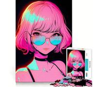 Retro Beautiful Anime Girl Jigsaw Puzzles for Teenagers 1000 Piece Boost Memory Serene Time Premium Cut Birthday Gift (50x75cm)