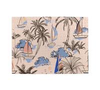 Retro Beautiful Boats Palm Trees,500 Pieces Puzzles for Adults-Wooden Jigsaw Puzzle for Adults Elderly