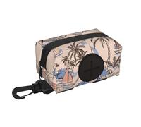 Retro Beautiful Boats Palm Trees,Holder Portable Garbage Bag Dispenser Dog Poop Bag