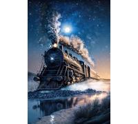 Retro Beautiful Starry Sky and Train Artistic Jigsaw Puzzle - Best Brain Exercises for Adults Puzzles - Vibrant Colors, Cultural Art, Premium Quality - Modern Home Decor Funny Gifts_500pcs