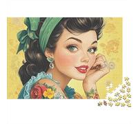 Retro Beauty 1000 Piece Tattoo Lady Sturdy Cardboard Jigsaw Puzzle for Puzzle Enthusiasts Birthday Party Classroom Activity Educational Enlightenment Value for Money 52x38cm/1000pcs