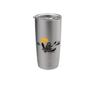 Retro Beaver Kayak Paddling Kayaker Sunset Stainless Steel Insulated Tumbler