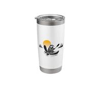 Retro Beaver Kayak Paddling Kayaker Sunset Stainless Steel Insulated Tumbler