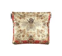 Retro Bee Pattern Red and Brown Women PU Leather Coin Purse Portable Travel Accessories for Girls Women Ladies