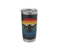 Retro Bee Vintage Distressed Sunset Design Stainless Steel Insulated Tumbler