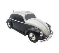 Retro Beetle Car Bluetooth Speaker FM Radio with LED RGB Lights USB AUX 3.5MM TF Card (Black)