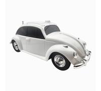 Retro Beetle Car Bluetooth Speaker FM Radio with LED RGB Lights USB AUX 3.5MM TF Card (White)