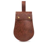 Retro Belt Pouch Drawstring Coin Purse Renaissance Medieval Pirate Costume Faux Leather Dice Comestic Storage Travel Accessory, B-Brown, Medieval Renaissance