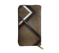 Retro bicycle pattern Leather Wallets for Women Man, Wallets Large Billfold with 12 Card Slots,Wallet Passport wallet, Japanese Samurai Sword, One Size