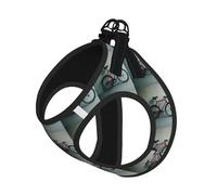 Retro Bicycle Pattern Print Pet Leash Vest For Small Dogs Cats, Adjustable Pet Harness Vest, Outdoor Walking Hiking