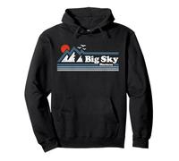 Retro Big Sky Montana Ski Mountain State Vintage Souvenir Pullover Hoodie