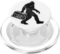 Retro Bigfoot Boom Box Radio Silhouette Graphic PopSockets PopGrip for MagSafe