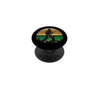 Retro Bigfoot Playing Electric Guitar Rock Sasquatch PopSockets Adhesive PopGrip