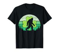 Retro Bigfoot Sasquatch Shamrock St Patricks Day Boys Kids T-Shirt