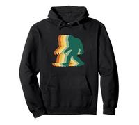 Retro Bigfoot Silhouette Funny Sasquatch Walking Graphic Pullover Hoodie