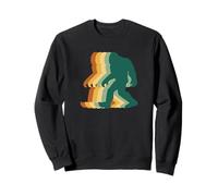 Retro Bigfoot Silhouette Funny Sasquatch Walking Graphic Sweatshirt