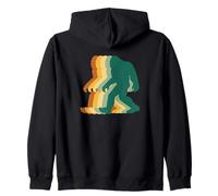 Retro Bigfoot Silhouette Funny Sasquatch Walking Graphic Zip Hoodie