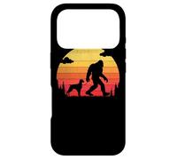 Retro Bigfoot Silhouette Walking Brittany Spaniel Dog Case for iPhone 17 Pro