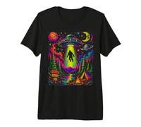 Retro Bigfoot UFO Forest Camping Vintage Style Art Premium T-Shirt
