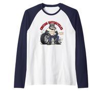 Retro Biker: Custom Motorcycles Lowbrow Wolf Rockabilly 50s Raglan Baseball Tee