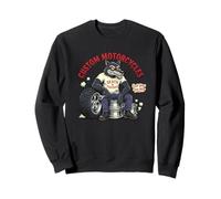 Retro Biker: Custom Motorcycles Lowbrow Wolf Rockabilly 50s Sweatshirt